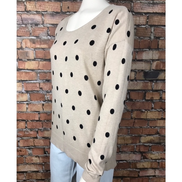 Neiman Marcus Vertical Design Polka Dot Sweater S - Picture 2 of 5